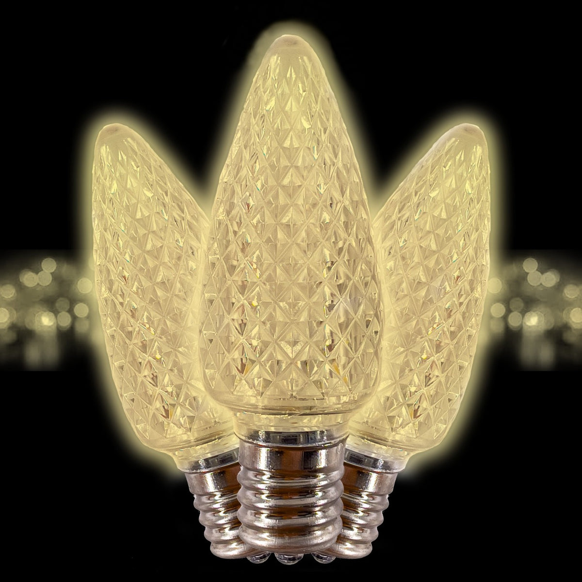 C9 LED Christmas Light Bulbs (Pack of 25) – Warm White, Energy-Efficie ...