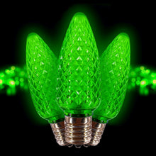 Load image into Gallery viewer, C9 Green LED Christmas Light Bulbs (Pack of 25) – Energy-Efficient, Shatterproof, Commercial-Grade E17 Socket for Rooflines & Outdoor Displays