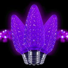 Load image into Gallery viewer, C9 Purple LED Christmas Light Bulbs (Pack of 25) – Energy-Efficient, Shatterproof, Commercial-Grade E17 Socket for Rooflines & Outdoor Displays