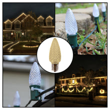 Load image into Gallery viewer, C9 LED Christmas Light Bulbs (Pack of 25) – Warm White, Energy-Efficient, Shatterproof, Commercial Grade E17 Socket – Perfect for Outdoor Holiday Decor