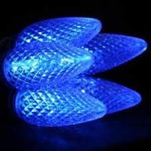 Load image into Gallery viewer, C9 Blue LED Christmas Light Bulbs (Pack of 25) – Energy-Efficient, Shatterproof, Commercial-Grade E17 Socket for Rooflines & Outdoor Displays