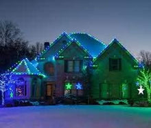 Load image into Gallery viewer, C9 Green LED Christmas Light Bulbs (Pack of 25) – Energy-Efficient, Shatterproof, Commercial-Grade E17 Socket for Rooflines & Outdoor Displays