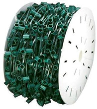 Load image into Gallery viewer, MIK Solutions 1000 Ft C9 Christmas Light Spool with E17 Socket Stringer – Green Wire, 12" Spacing, SPT-1, Professional-Grade Bulk Reel for Custom Outdoor Displays
