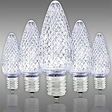 Load image into Gallery viewer, C9 LED Christmas Light Bulbs (Pack of 25) – Cool White, Energy-Efficient, Shatterproof, Commercial-Grade E17 Socket for Rooflines & Outdoor Displays