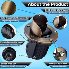 Load image into Gallery viewer, LED Spot Lights Outdoor Landscape Lighting Well Lights 174 - Solid Brass In Ground Light with 7W LED Bulb Security Landscape Lights for Bright Long Lasting Home Garden Patio Pool Area Deck Lighting