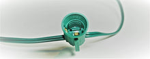 Load image into Gallery viewer, 100ft C9 Christmas Spool Green Wire with Socket Stringer Bulk Reel, 12" Spacing, Intermediate Base (C9/E17), SPT-1