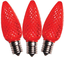 Load image into Gallery viewer, C9 Red LED Christmas Light Bulbs (Pack of 25) – Energy-Efficient, Shatterproof, Commercial-Grade E17 Socket for Rooflines & Outdoor Displays