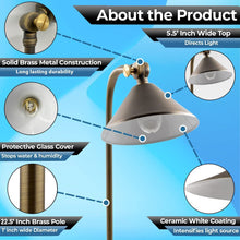 Load image into Gallery viewer, MIK Solutions LED Pathway 127 Landscape Light 12V Brass Low Voltage 3W G4 LED Light Bulb Warm White Included Outdoor Mushroom Security Garden Patio Area Light Beautiful Bright Long Lasting (2 Pack)