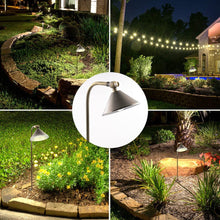 Load image into Gallery viewer, MIK Solutions LED Pathway 127 Landscape Light 12V Brass Low Voltage 3W G4 LED Light Bulb Warm White Included Outdoor Mushroom Security Garden Patio Area Light Beautiful Bright Long Lasting (2 Pack)