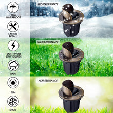 Load image into Gallery viewer, LED Spot Lights Outdoor Landscape Lighting Well Lights 174 - Solid Brass In Ground Light with 7W LED Bulb Security Landscape Lights for Bright Long Lasting Home Garden Patio Pool Area Deck Lighting