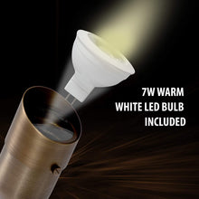 Load image into Gallery viewer, LED Spot Light 101 7W LED Landscape Light Water Resistant Brass Metal Spotlight Warm White Garden Lighting for Walls Trees Flags Security Outdoor Home Area with Spike Ground Stake and Bulb