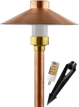 Load image into Gallery viewer, MIK Solutions LED Pathway 126 Landscape Light 12V Solid Copper Low Voltage 4W G4 LED Light Bulb Warm White Included Outdoor Mushroom Security Garden Patio Area Light for Beautiful Bright Long Lasting