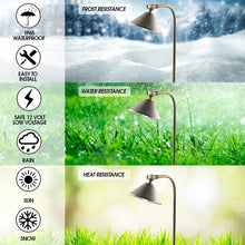 Load image into Gallery viewer, MIK Solutions LED Pathway 127 Landscape Light 12V Brass Low Voltage 3W G4 LED Light Bulb Warm White Included Outdoor Mushroom Security Garden Patio Area Light Beautiful Bright Long Lasting (2 Pack)