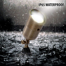 Load image into Gallery viewer, LED Spot Light 101 7W LED Landscape Light Water Resistant Brass Metal Spotlight Warm White Garden Lighting for Walls Trees Flags Security Outdoor Home Area with Spike Ground Stake and Bulb