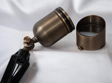 Load image into Gallery viewer, LED Spot Light 101 7W LED Landscape Light Water Resistant Brass Metal Spotlight Warm White Garden Lighting for Walls Trees Flags Security Outdoor Home Area with Spike Ground Stake and Bulb