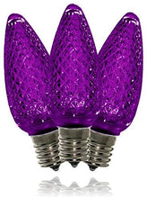 Load image into Gallery viewer, C9 LED Bulb (Pack of 25) LED Purple Replacement Christmas Light Bulbs Faceted Retrofit Candle Shape Commercial Grade E17 Socket Roof Lights Bulbs
